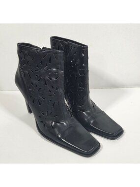 Bruno Valenti Women's Pointed Toe Heeled Ankle Boots Black Size 10